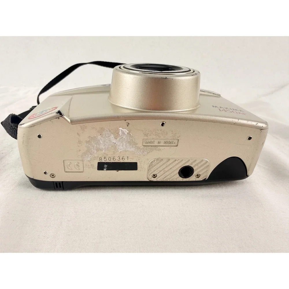 Samsung Maxima 1450AF 35mm Film Camera 38-145mm Zoom Champagne Gold AS-IS‎ READ